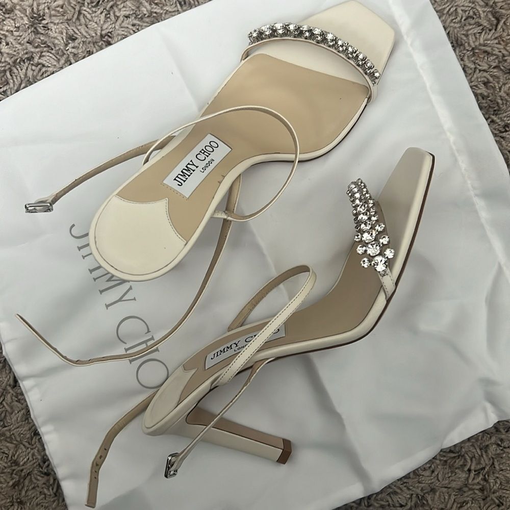 Jimmy Choo Meira 85 Embellished High Heel Sandals, Size 39.5 Nin - Picture 6 of 16